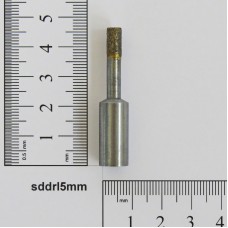 Foret, mèche, trépan 5mm de diamètre au  diamant fritté